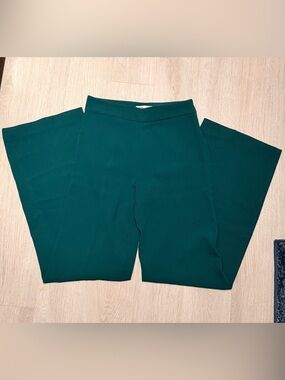 Zara Green Wide Leg Pants High-Waisted